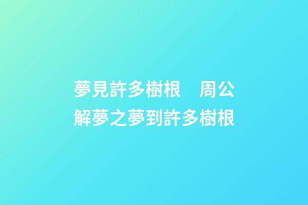 夢見許多樹根　周公解夢之夢到許多樹根